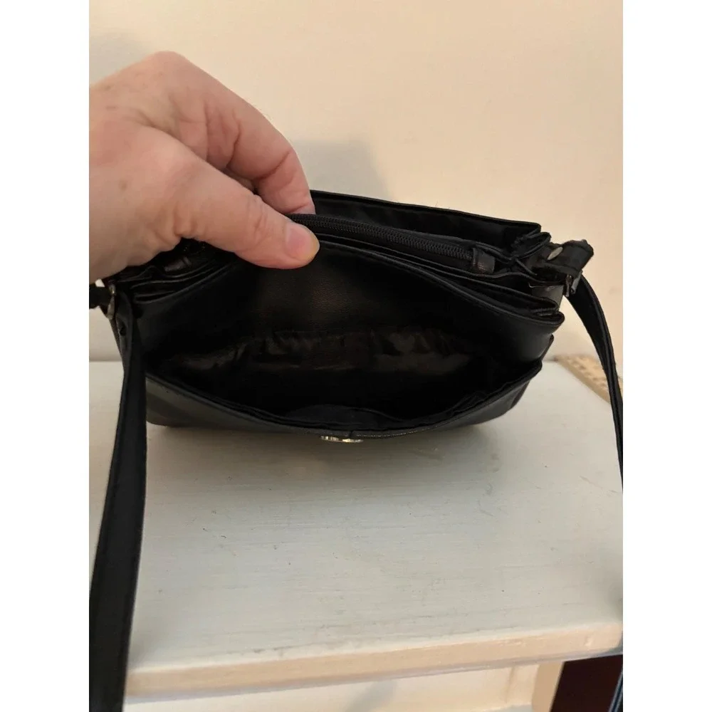 Crossbody Organizer Bag‎ Women Small Black Good Y2K Minimalist MultiPocket